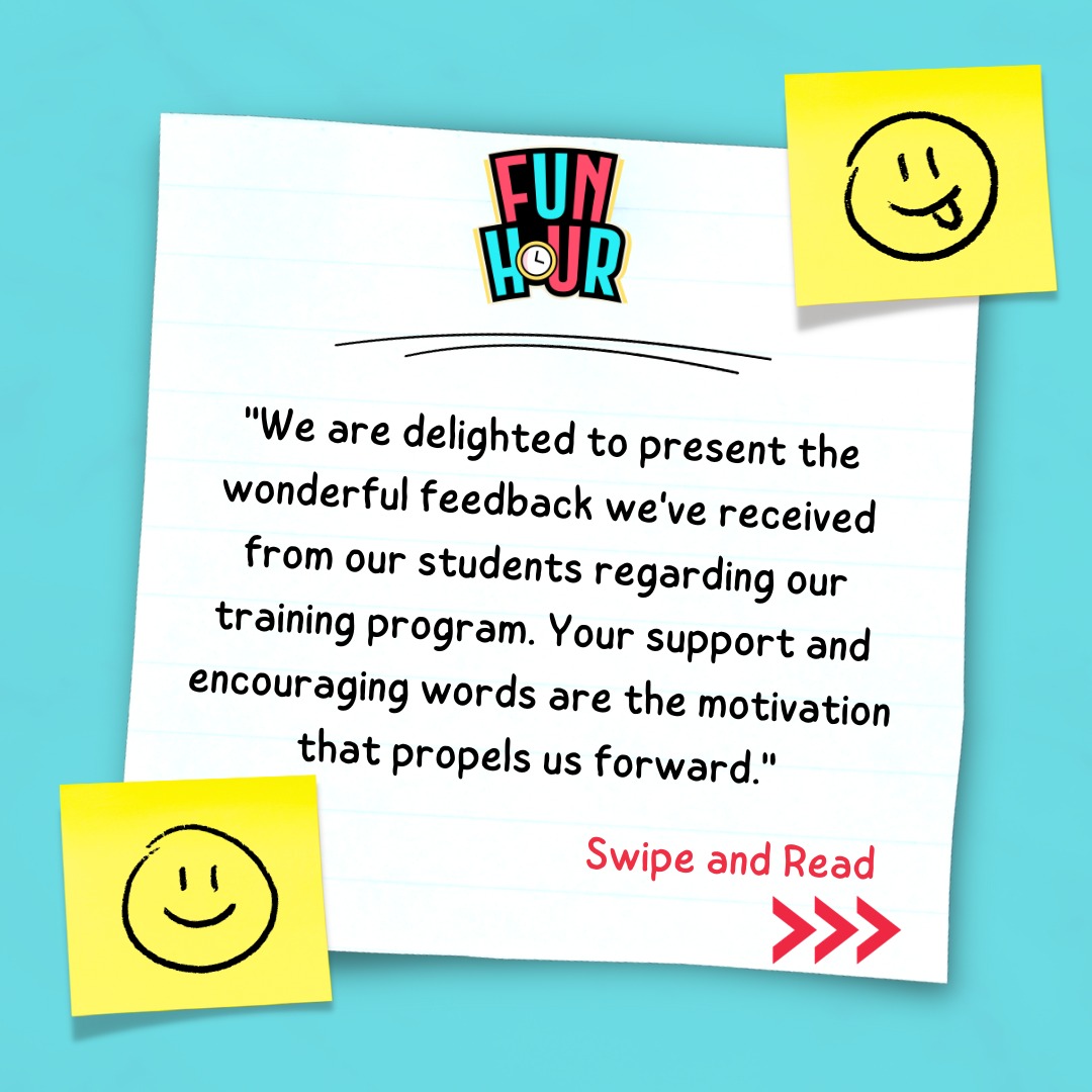 FunHourOfficial's tweet image. We feel excited to share the feedback we've received on our Funified Training Program! The curriculum we offer is carefully designed to provide students with a fun and engaging learning process, and we are happy to see the fruitful results.

#FunHour #growwithfunhour #Feedback