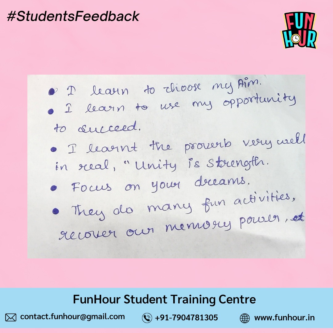 FunHourOfficial's tweet image. We feel excited to share the feedback we've received on our Funified Training Program! The curriculum we offer is carefully designed to provide students with a fun and engaging learning process, and we are happy to see the fruitful results.

#FunHour #growwithfunhour #Feedback
