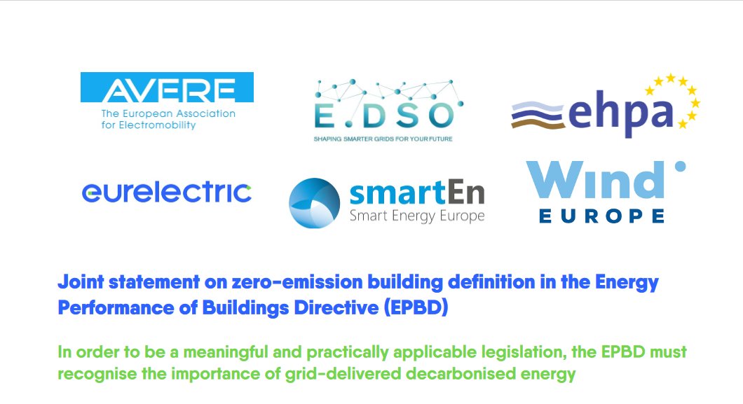 Buildings can be truly zero-emissions only through the electricity grid ⚡

The definition of zero-emission building (ZEB) included in the proposal of the <a href="/EU_Commission/">European Commission</a>  &amp;  <a href="/Europarl_EN/">European Parliament</a>, does not recognise the pivotal role of electricity grids in decarbonising the 🇪🇺's building