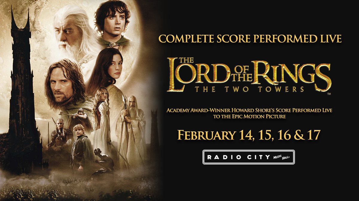 The Two Towers is coming to New York City! Join us in February for the second installment of the epic motion pictures! Tickets on sale this week! #lotrconcerts