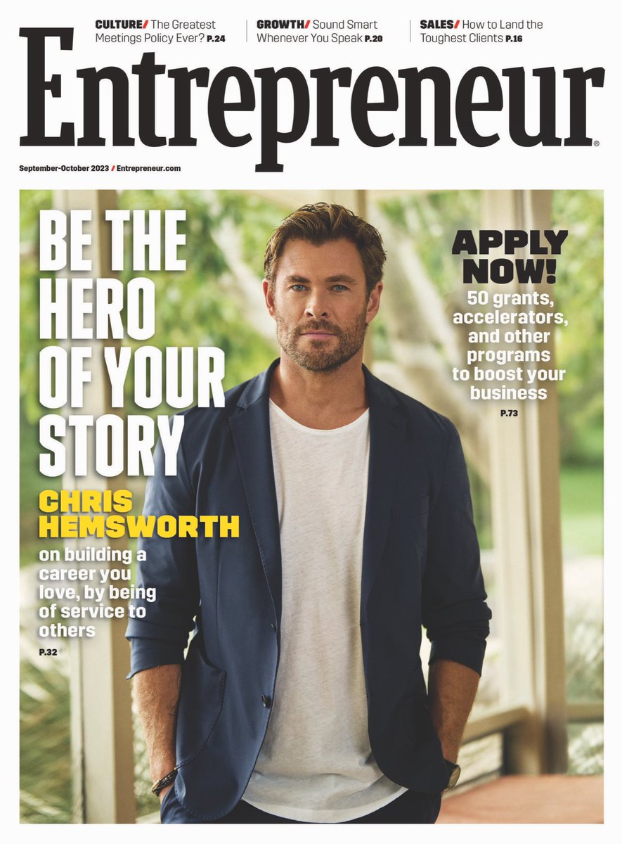 chrishemsworth's tweet photo. Great catching up with @Entrepreneur and @paulkix! Huge thanks for taking the time to talk about my passion for @CentrFit!

🔗: https://t.co/Z2sEVMKXJV https://t.co/zFpktUULjP