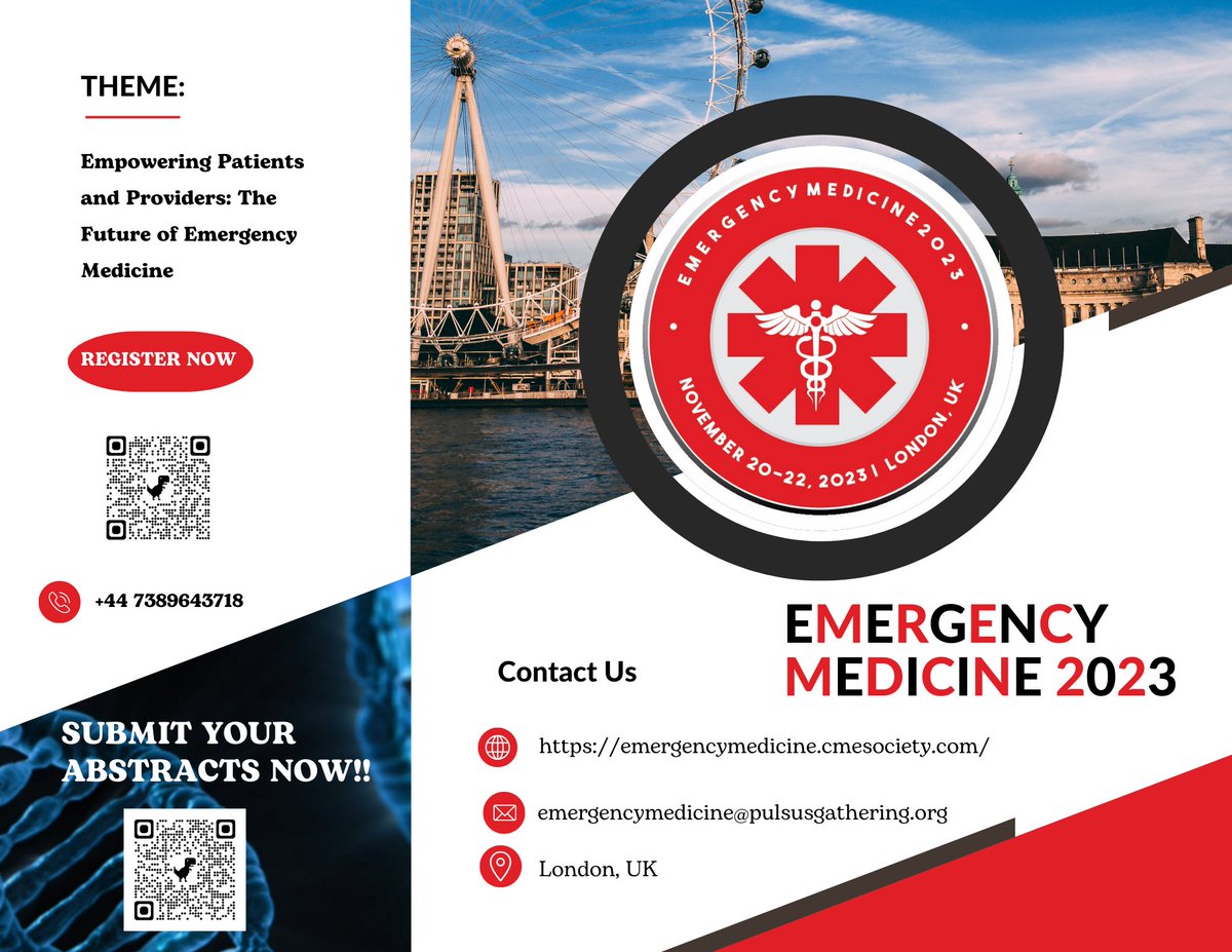 emergencymedcon's tweet photo. 🚑 Join us for the upcoming #EmergencyMedicine and #CriticalCare Conference 2023! 🌟

🔬 Explore various scientific sessions at #emergencymedicine 2023! Distinguished speakers will elevate your practice. 💪

🌐 Connect, learn, and save lives! 

🔗https://t.co/07duQ1g3oD https://t.co/OC4omnjMBC