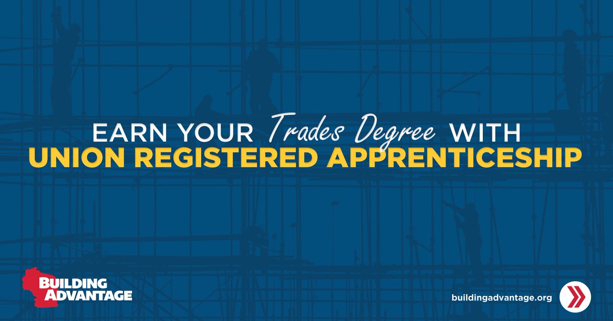 #earnwhileyoulearn with union registered apprenticeship in the building and construction trades. Check out our website to get information about the apprenticeship process: buildingadvantage.org/becoming-a-uni…

#UnionConstruction #UnionTrades #skilledtrades #TradesCareer #tradesdegree