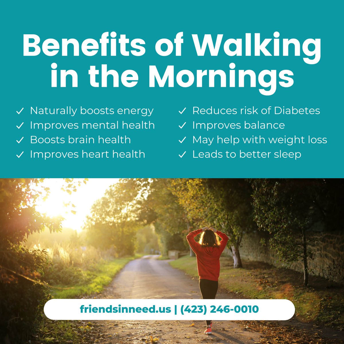 We are loving these crisp September mornings!🍂 Try walking in the mornings before you start your day for a natural boost of energy⚡️👍🏼
#walking #benefitsofwalking #morningwalk #morningwalks #morningwalksarethebest #morningtime #morningroutine #walkingforhealth #health #kpt #tn