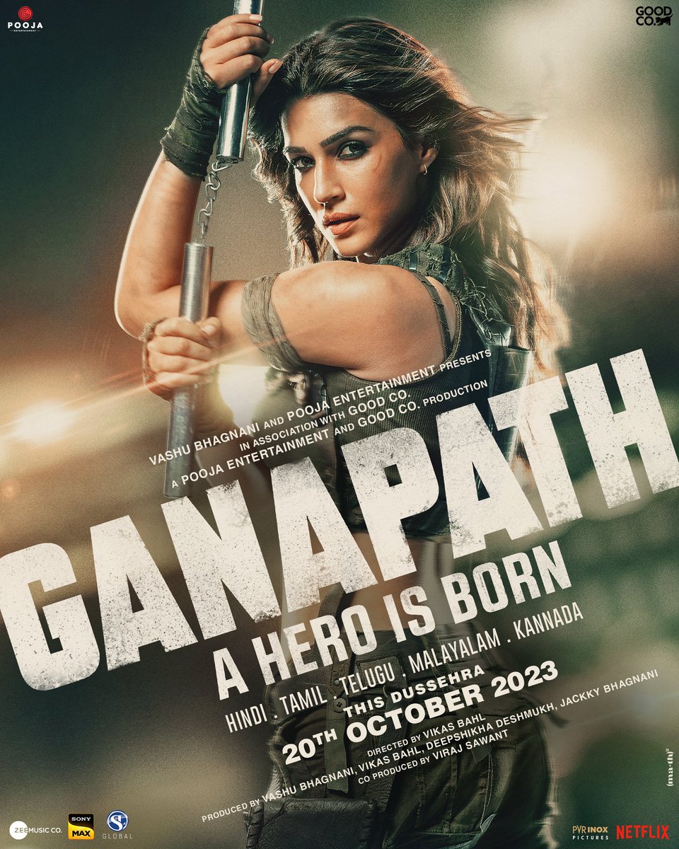 Niku92592442's tweet photo. KRITI SANON as JASSI 

 #Ganapath #GanapathRiseOfTheHero
#AmitabhBachchan #vashubhagnani #TIGERSHROFF #kritisanon #jackkybhagnani #VikasBahl #honeybhagnani #poojafilms #GoodCo #SLGlobal https://t.co/NlqeQhsBdE