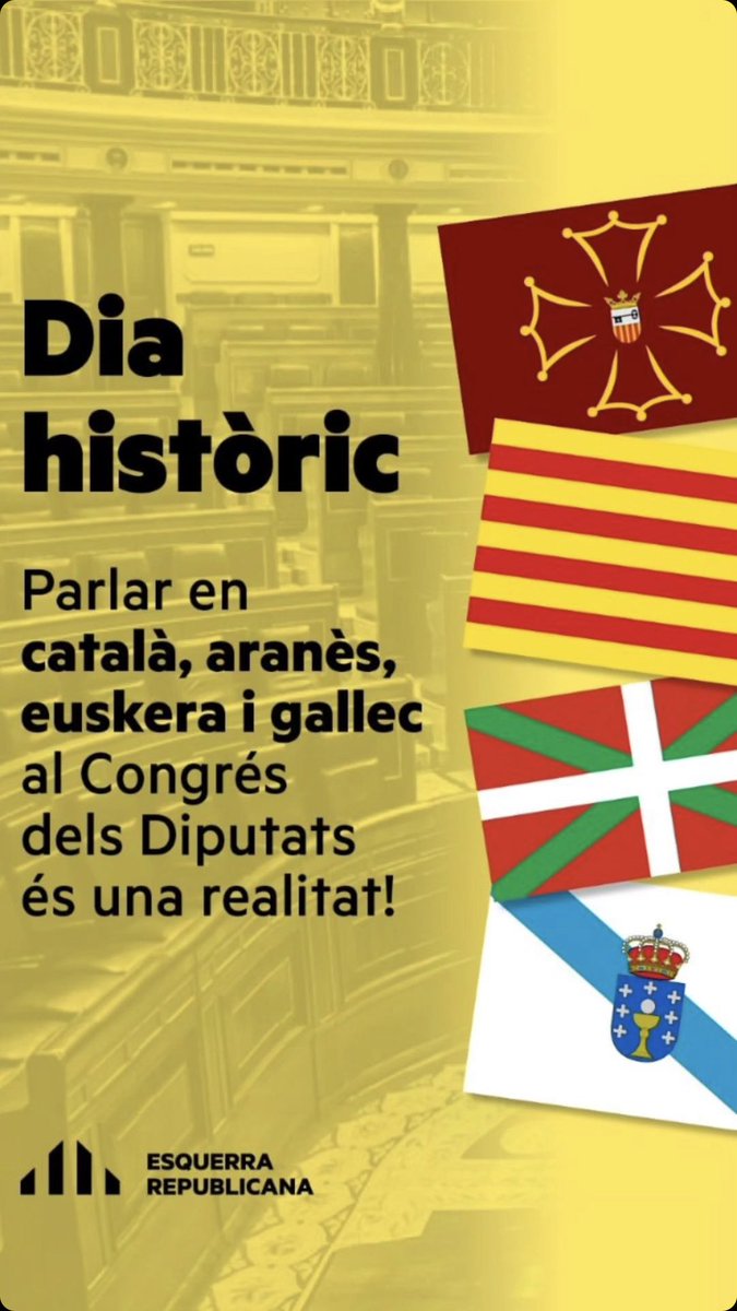 Erc_sab's tweet photo. 📅Avui, 19 de setembre de 2023, hem fet història, ja és una realitat poder parlar en Català al Congrés dels Diputats!✊ https://t.co/wSZLLnIOFb