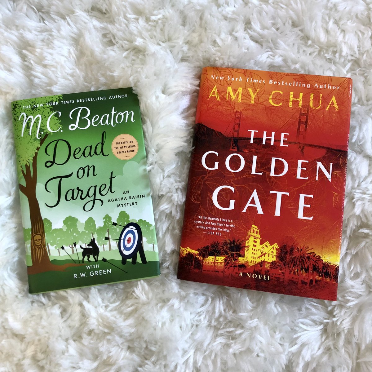 Happy #pubday to <a href="/amychua/">Amy Chua</a> whose mystery novel debut THE GOLDEN GATE is off to a roaring start, and to <a href="/mc_beaton/">M.C. Beaton</a>, whose endearing sleuth Agatha Raisin (catch the hit series on <a href="/AcornTV/">Acorn TV</a>) is back on the case in DEAD ON TARGET!