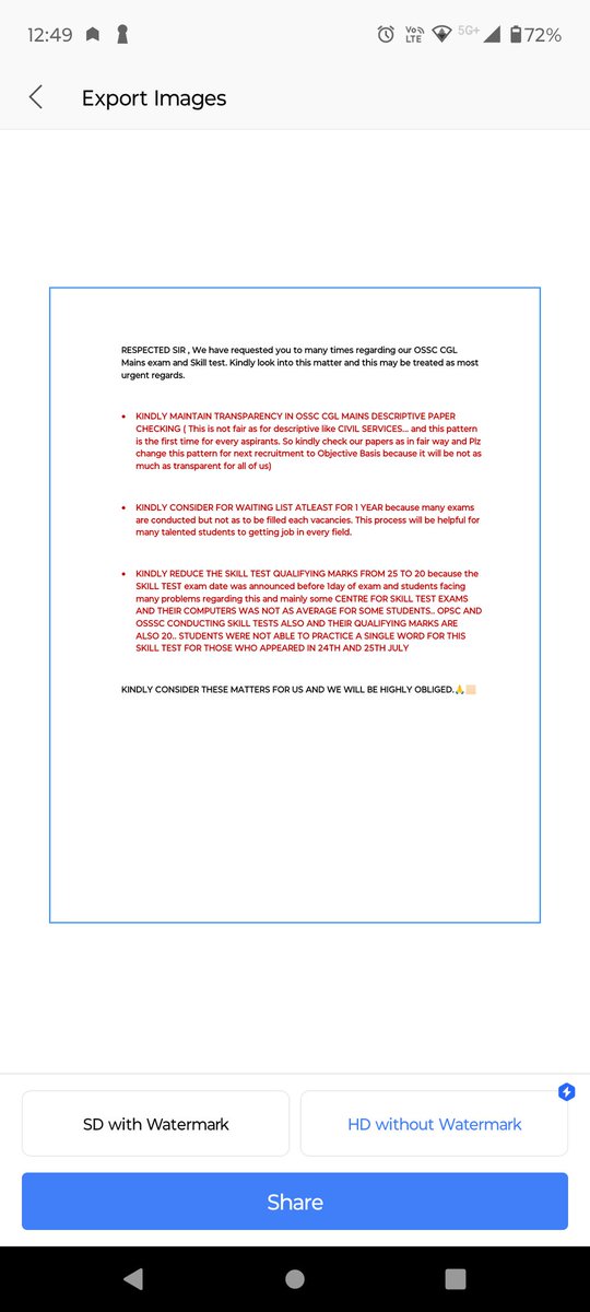 ODISHAOFFICIALS's tweet photo. Respected Sir @abhayips86 🙏🏻 Kindly look into this matter...and this may be treated as most urgent regards.🙏🏻
Sir please reduce the OSSC CGL SKILL TEST QUALIFYING MARKS FROM 25 TO 20. @Naveen_Odisha @VKPandiyan @MoSarkar5T  @SMEOdisha  @CMO_Odisha https://t.co/1uMZRaeSEr