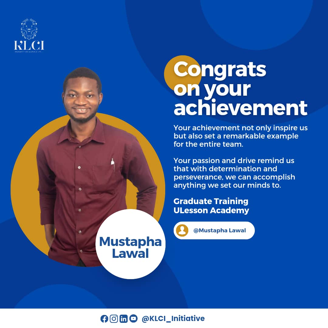 Celebrating Success! 🌟🎉

We're thrilled to share some fantastic news with all of you today – our very own @⁨Shalominspires⁩ @⁨Mustapha Lawal⁩ @afeezolalekan has achieved an incredible milestone!

Their dedication, hard work, and commitment to excellence #HardWorkPaysOff