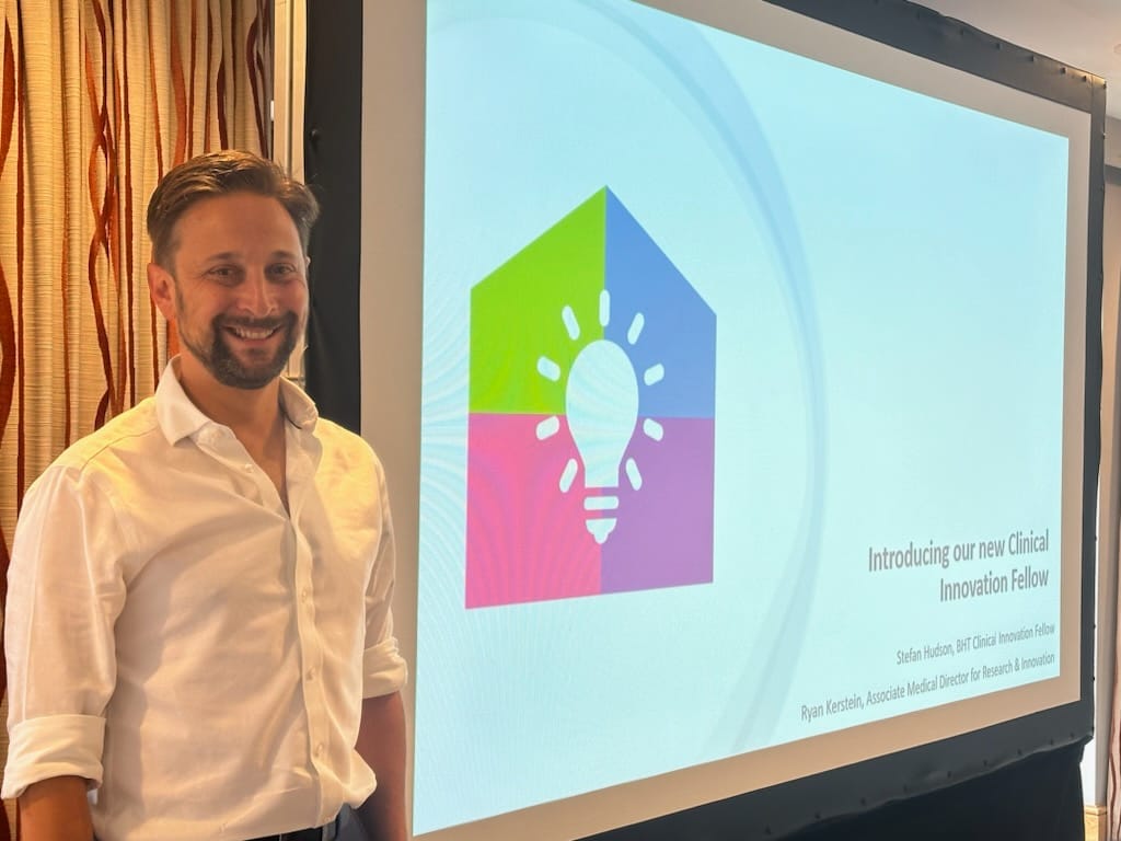 Fantastic to see our AMD for Research & Innovation Ryan Kerstein talking @NIHRCRN_tvsm network meeting about #Innovation @BucksHealthcare and the new clinical innovation fellow role!