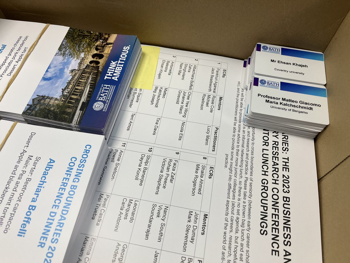 ethicscrane's tweet photo. Exciting times! Making final preparations for Crossing boundaries: the 2023 business and modern slavery research conference starting tomorrow at @BathSofM. It’s going to be the biggest (and best!) ever collection of business and modern slavery researchers in one place. https://t.co/TQqEcuI73w