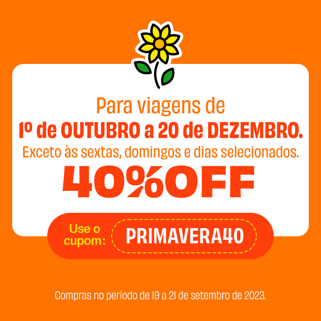 wemobioficial's tweet photo. A primavera está chegando com muuuitas flores, cores e com uma promo de 40% OFF! 🌻​Vem aproveitar esse calorzinho com a gente, welover:

E aí, bora explorar novos horizontes? Compre pelo site: https://t.co/mcnmBHwXQ5 ou App.🚌

 #passagembarata #desconto #promo #cupom #wemobi https://t.co/FpdBMnEJpc