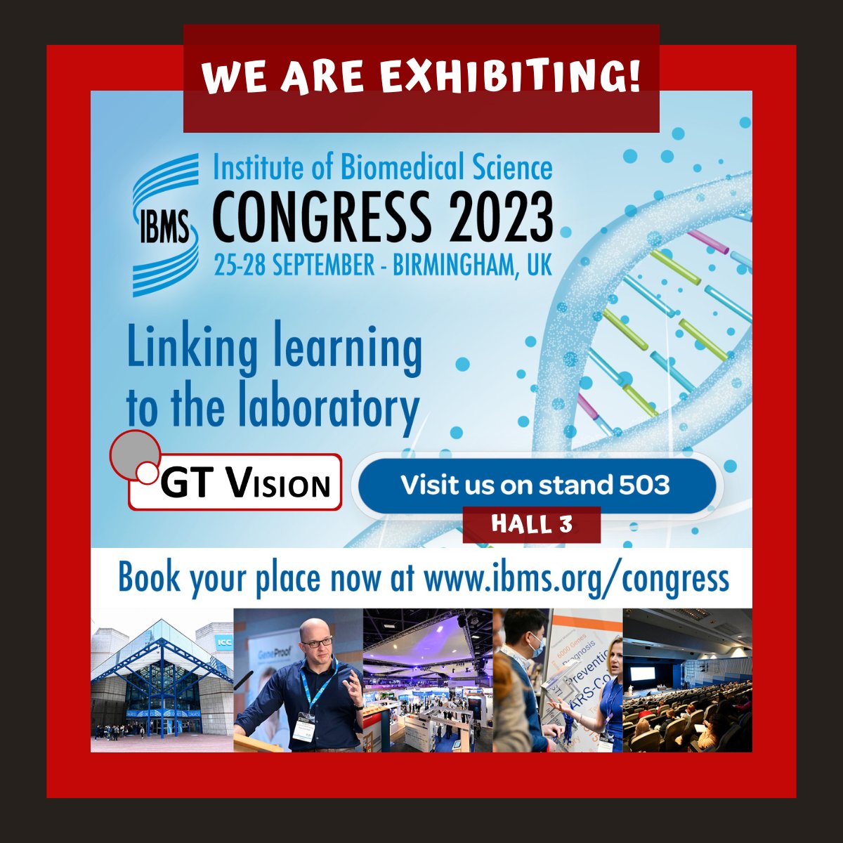 We are thrilled to be exhibiting at #IBMS23! 

Please drop by our stand if you are interested in our range of Microscopes 🔬or if you have any questions that are Microscopy related ☺

Looking forward to seeing you there #microscopy #gtvision