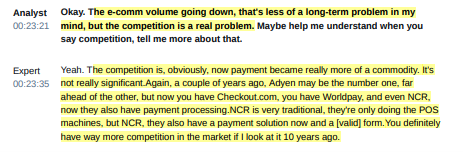 An interview with an $ADYEY customer who recently switched from Stripe. The interview is with the COO, who was also, in his previous roles a decision-maker in choosing payment providers:

1. The reasons why he switched from Stripe to $ADYEY. $MSFT ERP support, store credit cards,