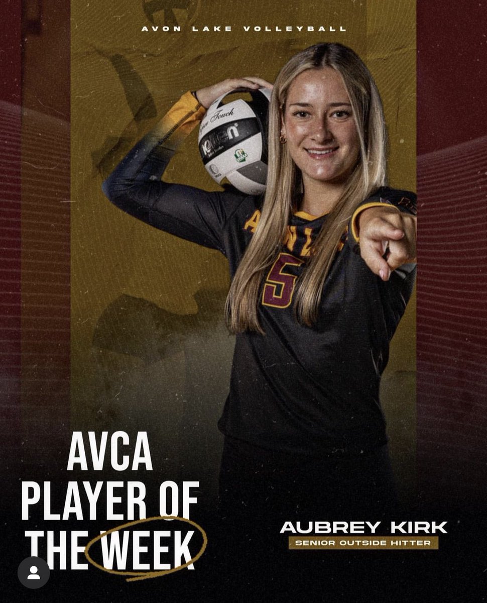 🚨AVCA PLAYER OF THE WEEK🚨
Aubrey Kirk has been named Maxpreps/AVCA Player of the Week for the State of Ohio! Only 50 Players in the COUNTRY are named to this award each week! We are so proud of her hard week and dedication!

Stats ⬇️
avca.org/award/2023-max…