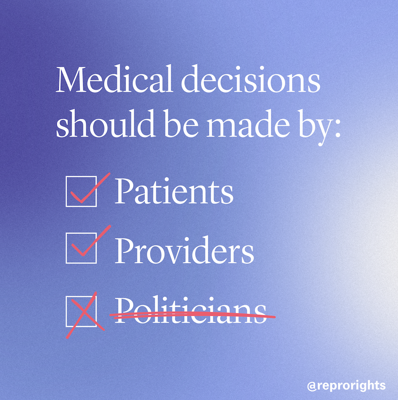 powertodecide's tweet photo. We believe that decisions about your health, your life, and your future should be made by you and your doctor – WITHOUT interference. 

Thank you to @reprorights for your leadership in lawsuits to hold states accountable for their extreme abortion bans 🙌 https://t.co/hOzlb9yoCR
