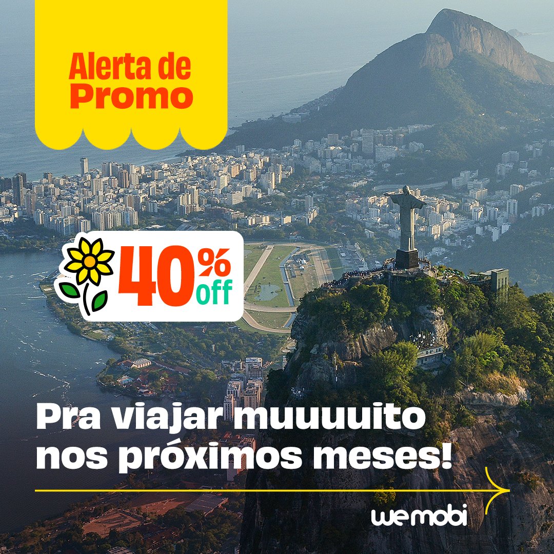 wemobioficial's tweet photo. A primavera está chegando com muuuitas flores, cores e com uma promo de 40% OFF! 🌻​Vem aproveitar esse calorzinho com a gente, welover:

E aí, bora explorar novos horizontes? Compre pelo site: https://t.co/mcnmBHwXQ5 ou App.🚌

 #passagembarata #desconto #promo #cupom #wemobi https://t.co/FpdBMnEJpc