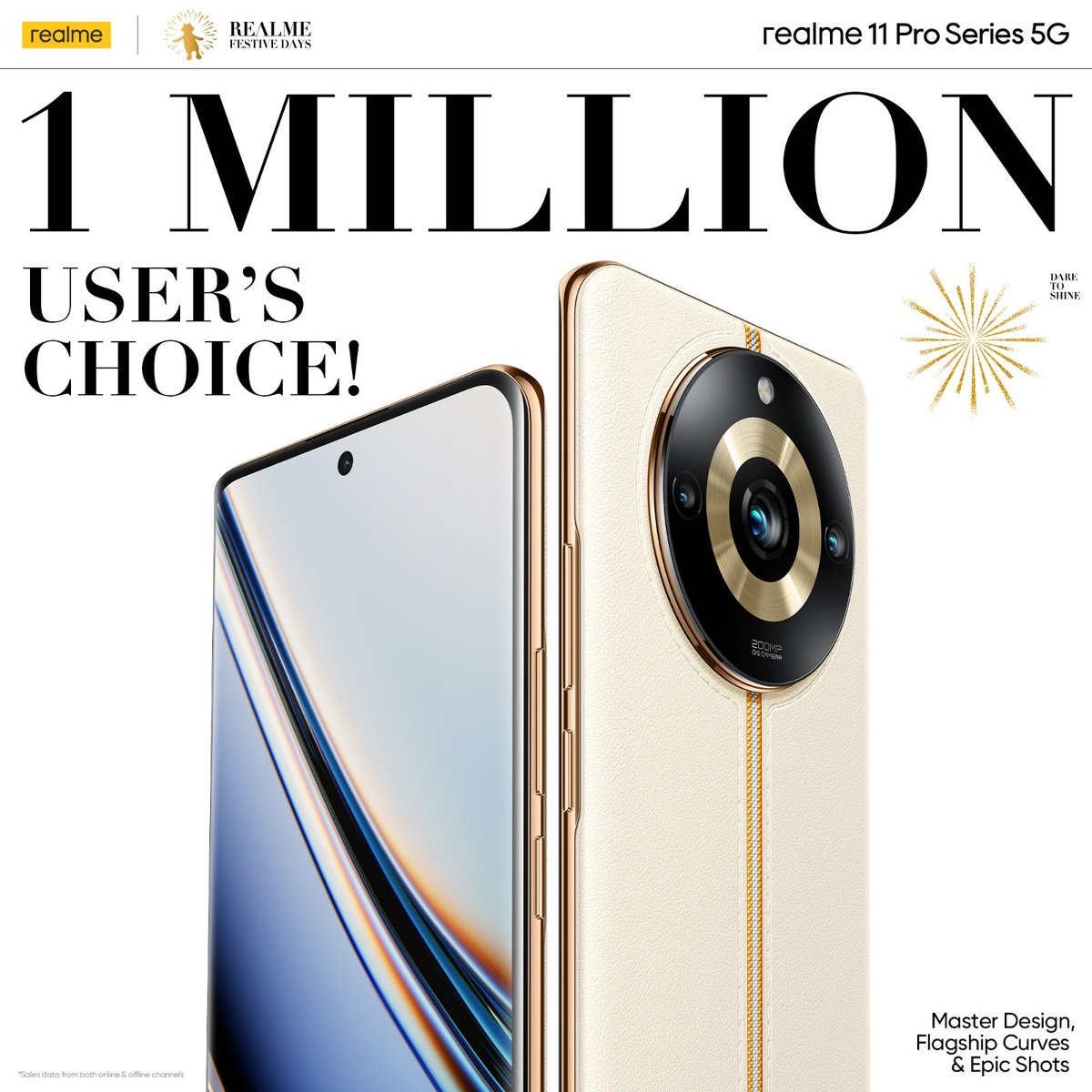 TechBuddiesIN's tweet photo. Wow, 🤩Realme 11 pro Series is loved by more people, that's why it has sold🔥1 Million Units in just 3 months 😎
#Realme11ProSeries @realmeIndia