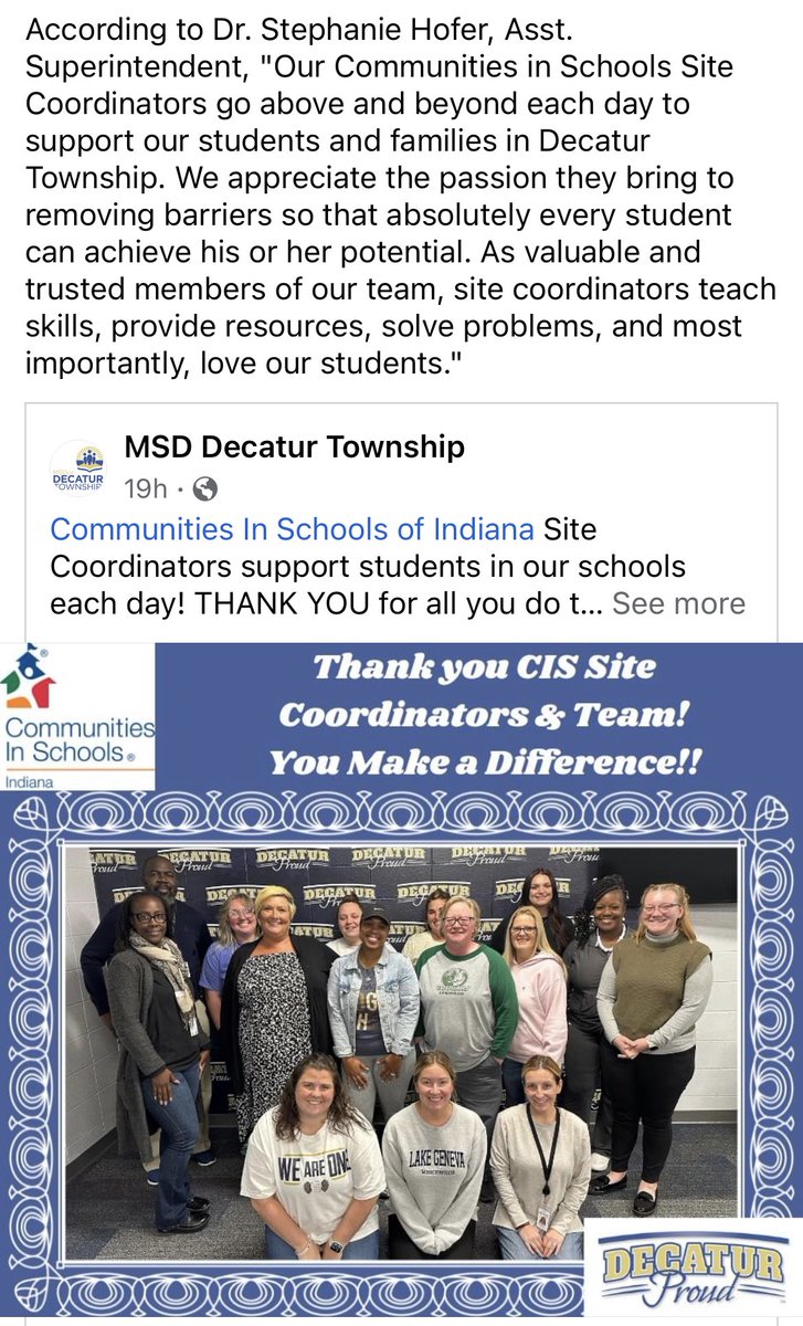 More Site Coordinator Appreciation Week content! Thanks, ⁦⁦<a href="/MSDDecatur/">MSD Decatur</a>⁩ !