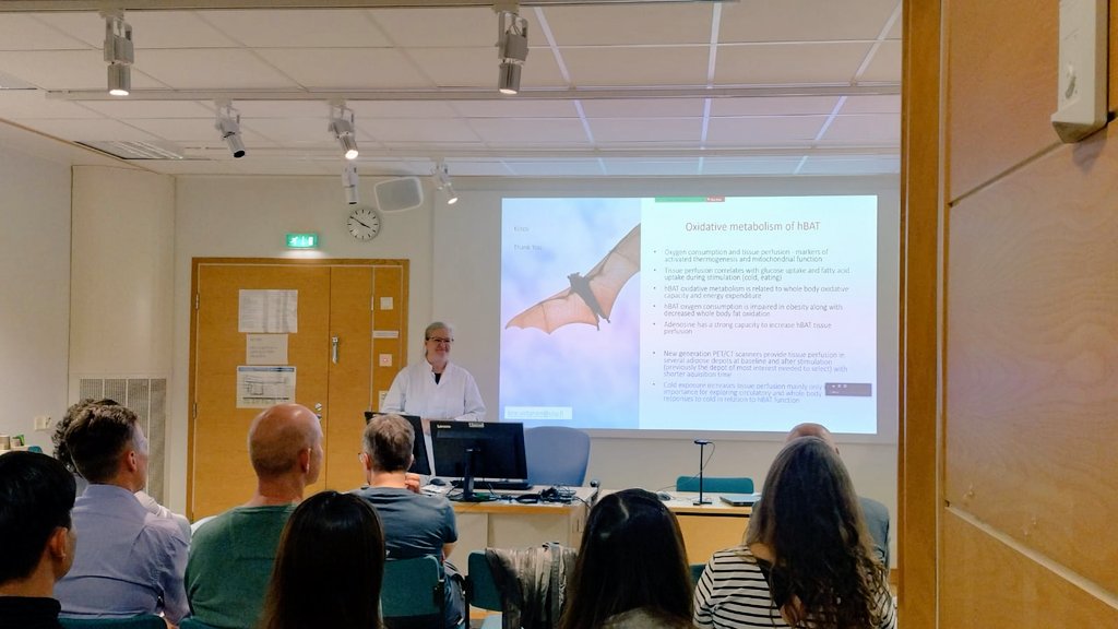 Human Brown Fat Research Group Turku (@bat_turku) on Twitter photo Very insightful talk today by our Prof Kirsi A Virtanen <a href="/TurkuPETCentre/">Turku PET Centre</a> explaining 'Oxidative Metabolism of human Brown Adipose Tissue' - and discussing the utility of 15O PET tracers with total-body PET imaging Very insightful talk today by our Prof Kirsi A Virtanen <a href="/TurkuPETCentre/">Turku PET Centre</a> explaining 'Oxidative Metabolism of human Brown Adipose Tissue' - and discussing the utility of 15O PET tracers with total-body PET imaging