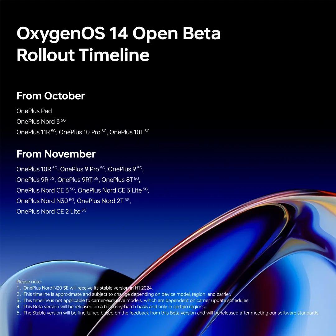 mobiledevicesPK's tweet image. OxygenOS 14 Open Beta coming to follwing Devices with their mentioned dates:
#OnePlusOS14 #OnePlusUpdates 

mobiledevices.com.pk/oneplus