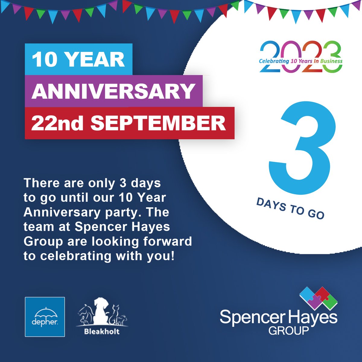 We are just THREE days away from the event of the year! Celebrating 10 years in business by raising money for James Anderson BCAv and Bleakholt Animal Sanctuary. The team are so excited to see you on Friday! #SHG10 #10yearsinbusiness #charity #celebrate