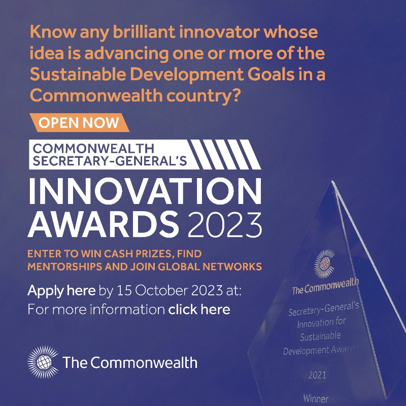 commonwealthsec's tweet photo. 📢 Entries for the Commonwealth Secretary-General’s Innovation for Sustainable Development Awards close in two weeks!

The Awards celebrate outstanding innovations from #Commonwealth countries that advance one or more of the Sustainable Development Goals.

Apply now 👇🏾