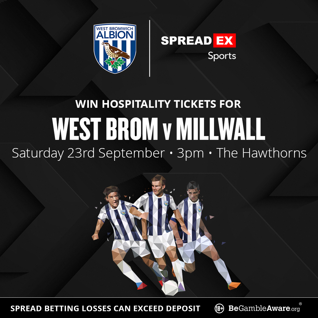 SpreadexSport's tweet photo. 🚨Competition Time🚨

How do you fancy the chance to win Hospitality tickets to @WBA 🆚 Millwall?!🎟️

For the chance to win🥇

1⃣ Follow us + Retweet this tweet♻️
2⃣ Enter your details in the entry form below⤵️
https://t.co/cPpSnnshOY

TS&amp;C's Apply🔞 https://t.co/mp9BB7oDGD