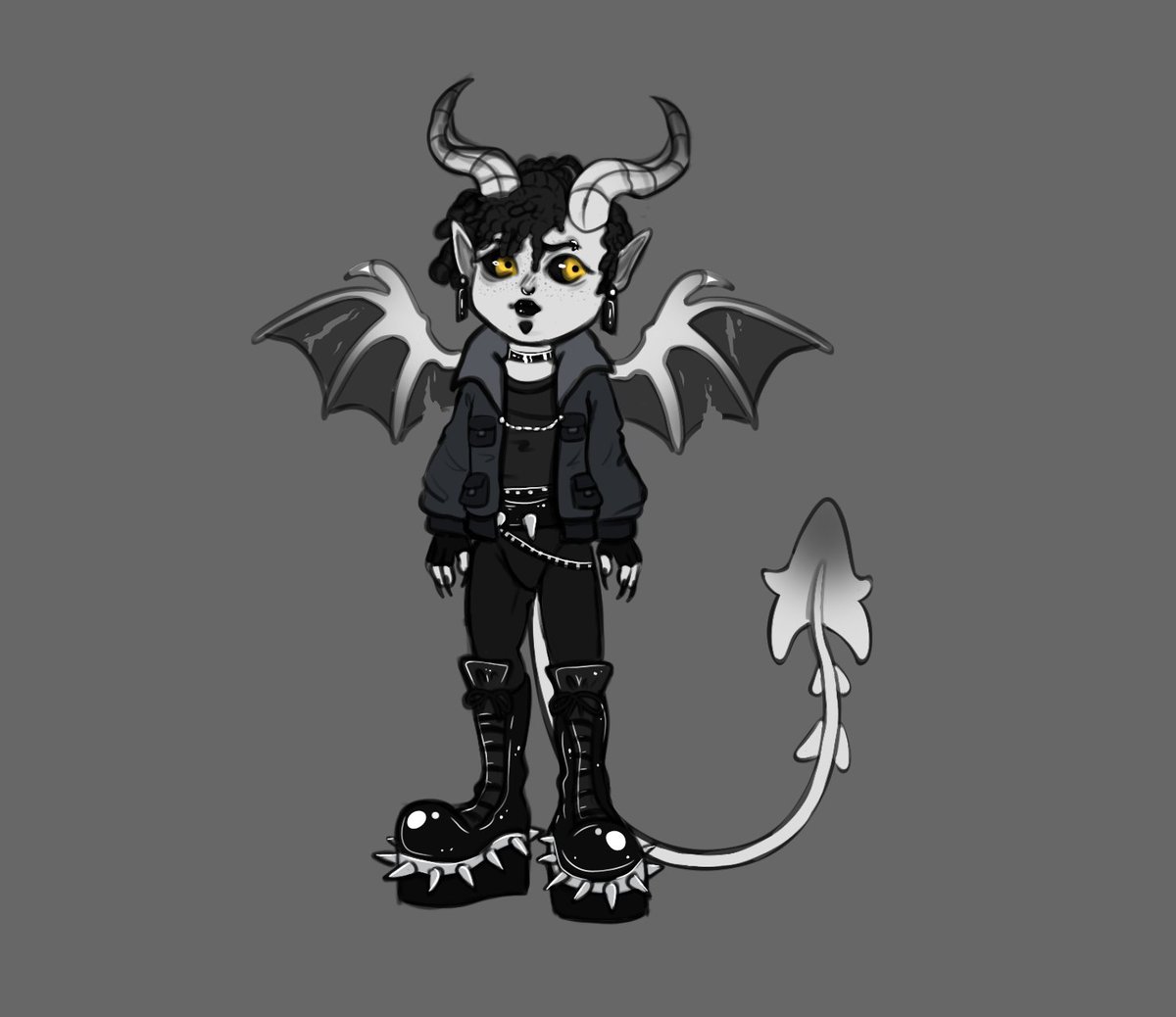 VizimirS's tweet photo. Chibi of my new oc
He is a drummer in Metalcore/heavy metal band
#incubus #incub #demon #demonoc #myoc #chibi #monochromatic #monochrome #dreadlocks #yellow #humanoid #humanoidoc #oc #orginalchatacter #demonia #demoniashoes #drummer #piercing #heavymetal #metalcore https://t.co/QpRQ8sPHVH