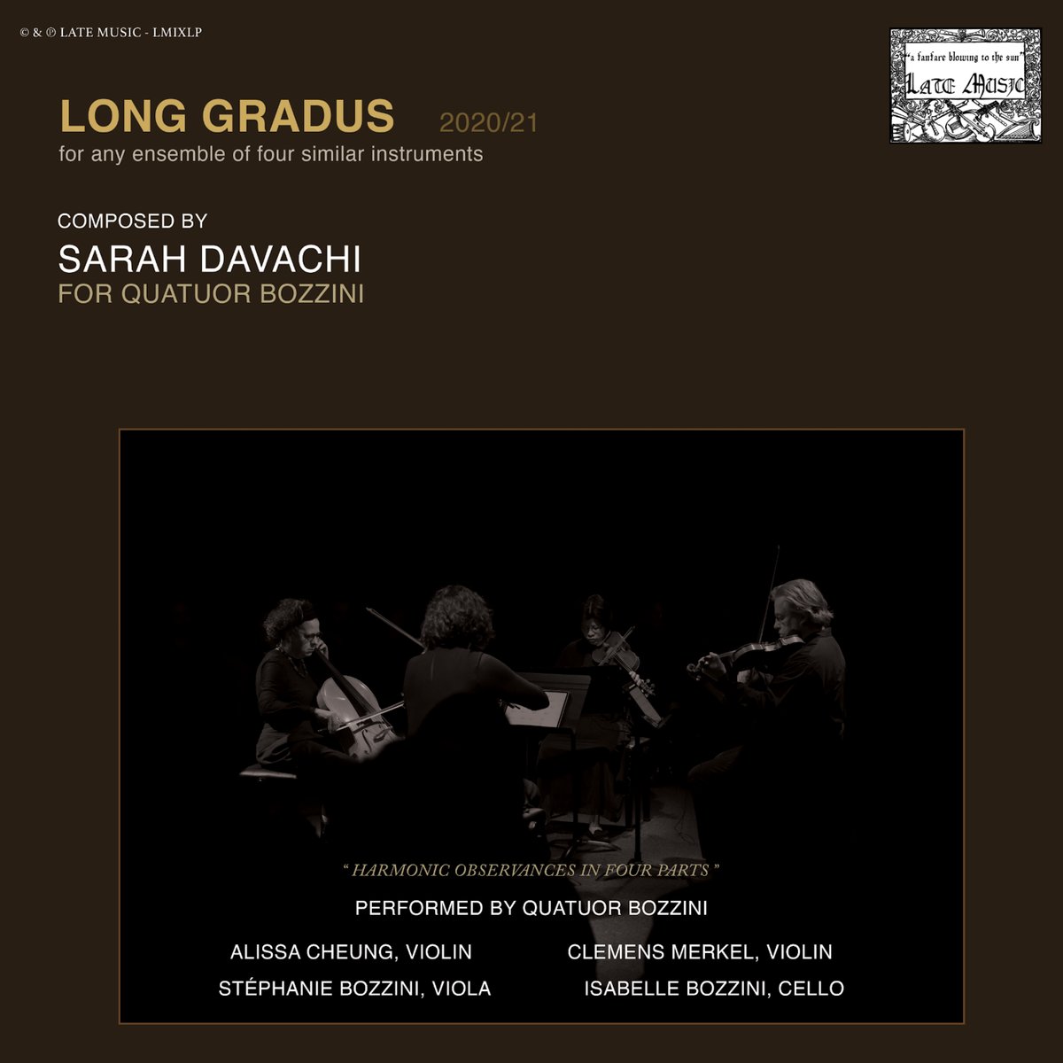 sarahdavachi's tweet photo. Excited to share the forthcoming 'Long Gradus', which is now available for preorder ahead of its November 3 release.  Available in its definitive string quartet version as a 2xLP or CD, or as part of a 4xCD boxed set that includes three other arrangements: https://t.co/1okRNr5pJP https://t.co/a7cwSlwAZo