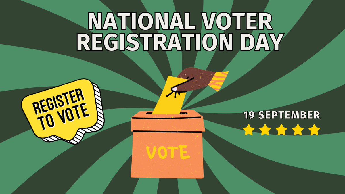 NWFEcoLeaders's tweet photo. It’s National Voter Registration Day! Take 30 seconds to register to vote here! https://t.co/ylocVP2Uwl
#NationalVoterRegistrationDay #VoteReady https://t.co/hdmo0tLkoJ