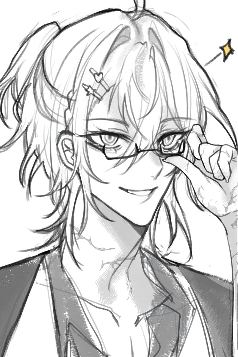 RuChan_MCC's tweet photo. ( จากสถานการณ์ในโรลค่ะ อยากวาดลูอิสตอนใส่แว่นเลย 🥺) https://t.co/C4JZ84kGlr