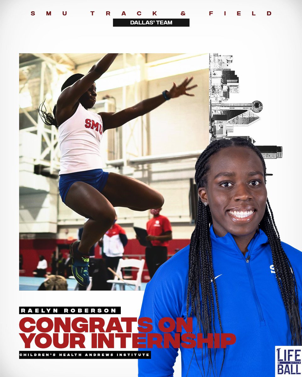 LifeAfterBall_'s tweet photo. Congratulations to Raelyn Roberson on her internship at Children's Health Andrews Institute! Raelyn is a  Track athlete and the president of the Student-Athlete Advisory Committee. We are proud of everything she has accomplished! #LifeAfterBall #Internship @SMUTrackAndXC https://t.co/PXvT4WaabL