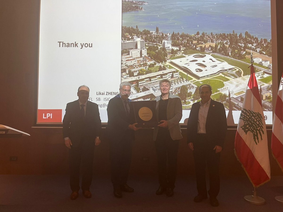 A small token of appreciation to our distinguished guest Prof. Michael Graetzel after his outstanding 2023 Makhlouf Haddadin Lecture @AUB_Lebanon. #MichaelGraetzel #MakhloulfHaddadin #Legacy #TrEd