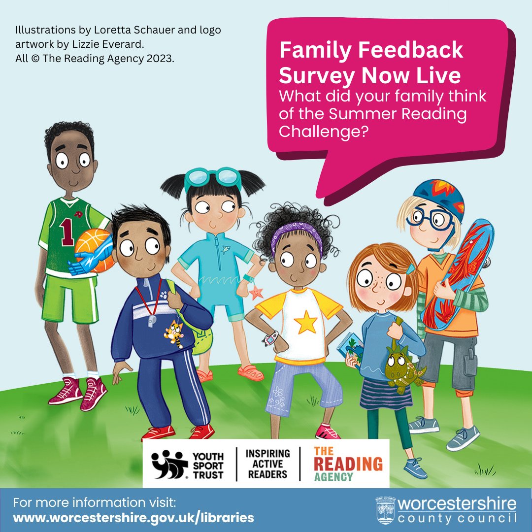What did you think about the Summer Reading Challenge? Please tell The Reading Agency about your experience by answering the quick and easy questions in our Family Survey. Closing date: 2 October. bit.ly/SummerReadingC…
