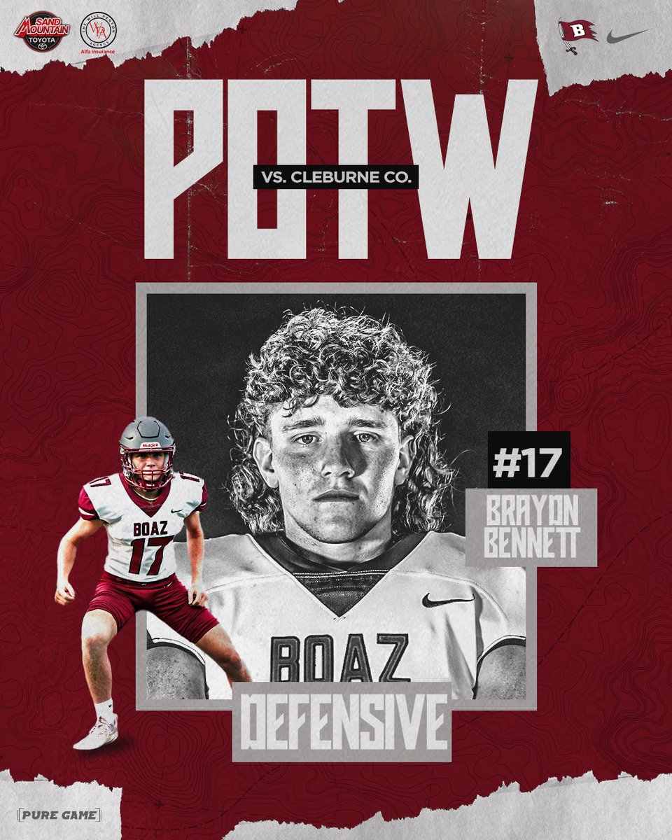 BOAZ_FOOTBALL's tweet photo. Congratulations to our Players of the Week vs Cleburne County

#FIGHTToTheFinish
#NoQuarter https://t.co/jICAHKbZOq