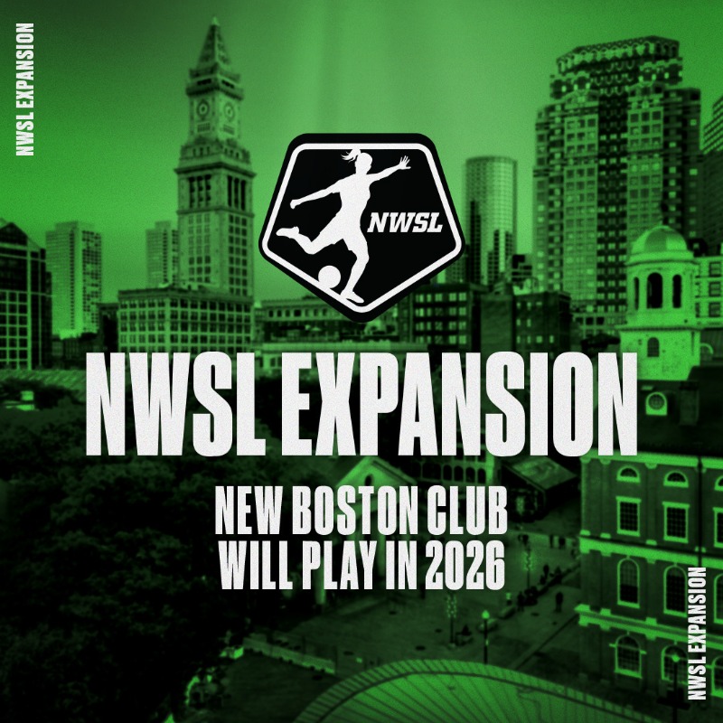NWSL's tweet photo. Boston has been awarded expansion rights for the NWSL’s 15th team!