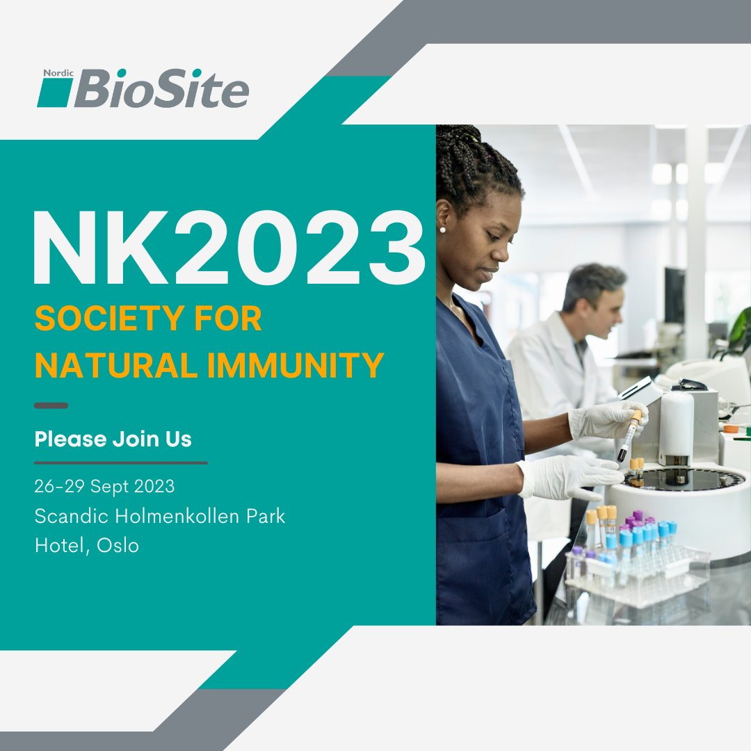 Save the Date!

Join us in Oslo on September 26-29th for the 20th meeting of the Society for Natural Immunity (NK2023). Take the chance to meet Ragnhild and discover our portfolio at our booth.

For more information👇
hubs.la/Q01VXmN00

#NordicBiosite #NK2023 #ByYourSide