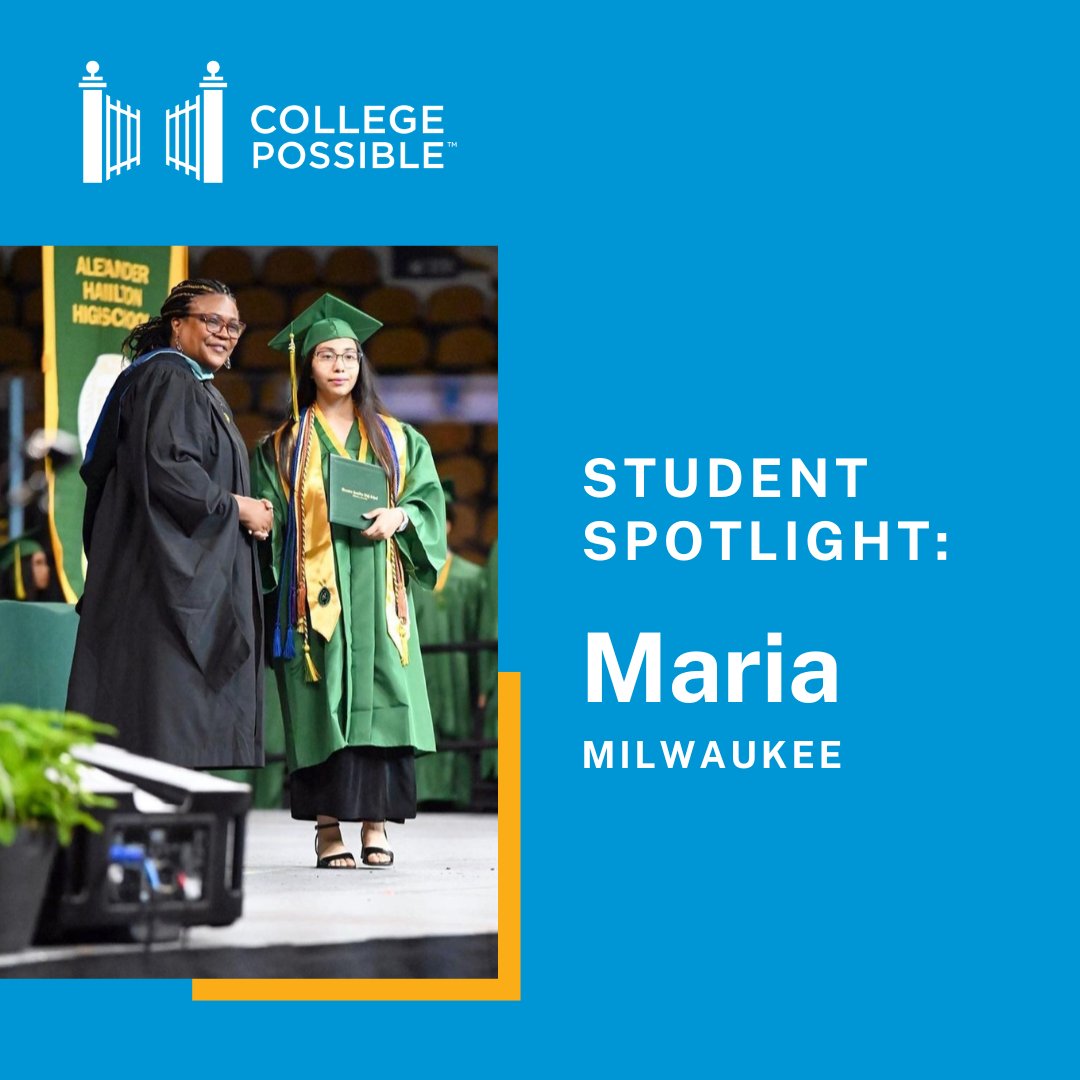@CollPossibleMKE student Maria had the opportunity to test her career path before enrolling in college. She joined a Certified Nursing Assistant program and loved it. Now she’s on her path to study nursing this school year. Read more of her story: 
bit.ly/45PAjry