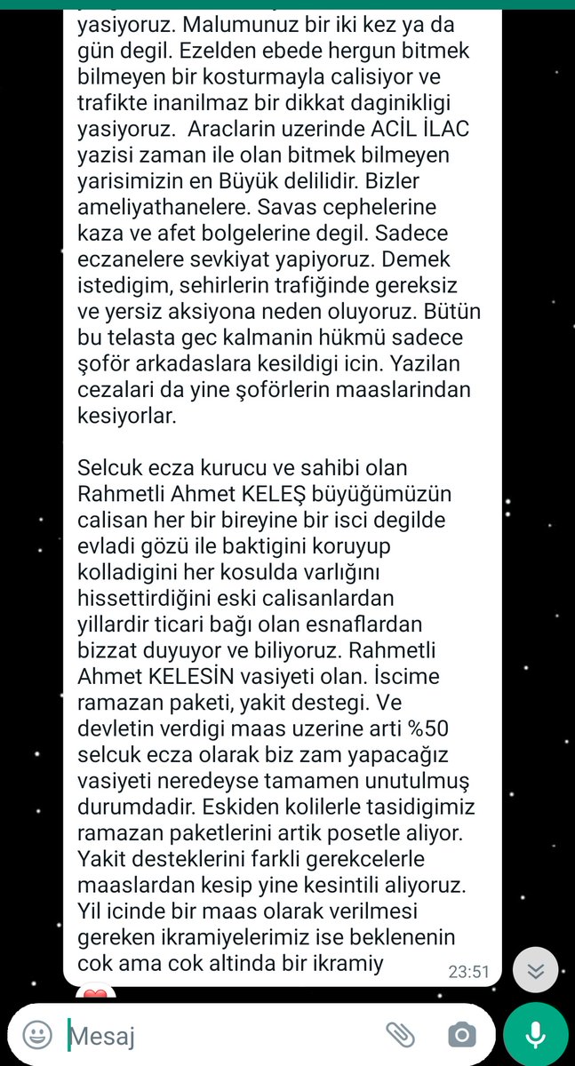 selcukeczaemek's tweet photo. Patronların Ensesindeyiz Antalya ekibi Selçuk Ecza Deposu tarafından tehdit edildi. PE ekibi sürecin başından beri yanımızda biz de işçiler olarak onların yanındayız. Söylediğimiz şeylerin uydurma olmadığını bir arkadaşımızdan gelen şu mesajla gösterelim. https://t.co/2z2n2wPBia