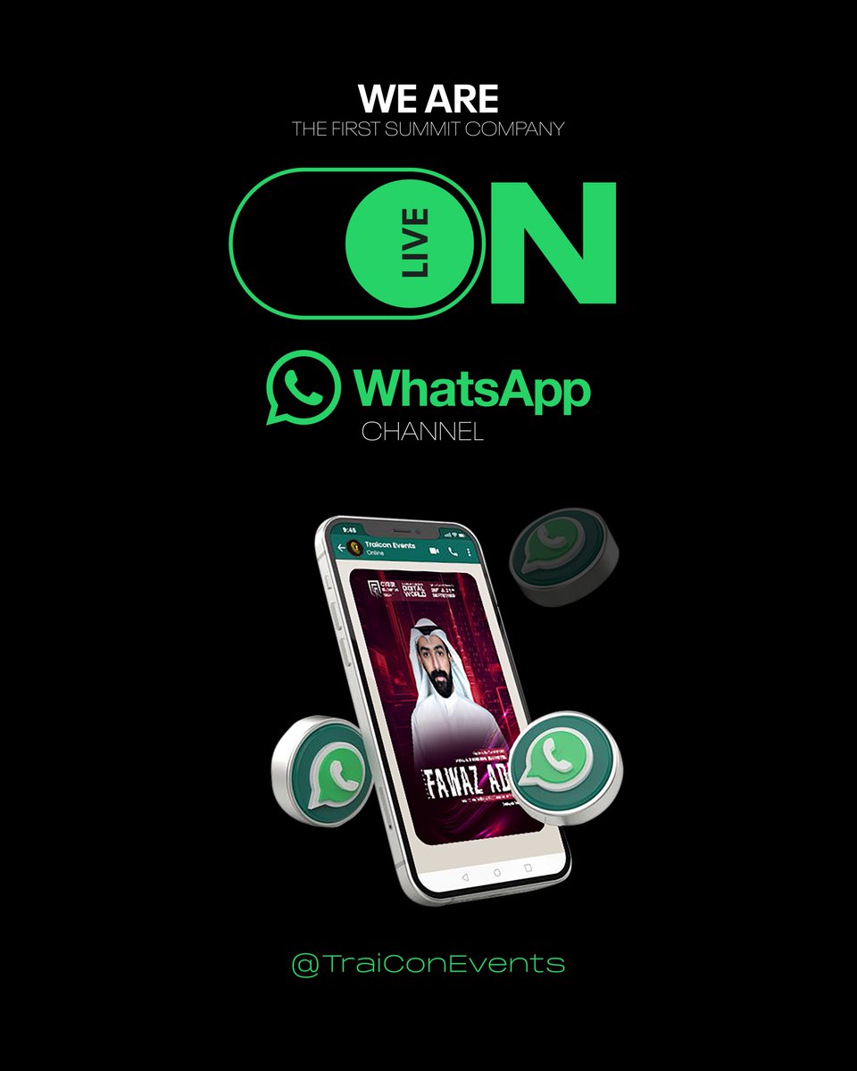 TraiCon_Events's tweet photo. ๐ฅFirst summit company to go live on WhatsApp channel!๐ฅ
#WhatsAppchannels #StayConnectedWithTraiCon #JoinUsOnWhatsApp #WhatsAppCommunity #ConnectingWithTraiCon #WhatsAppLaunch #TraiConUpdates #TraiConEvents
https://t.co/BSdYT8BNTM https://t.co/N6yLLVGdjj