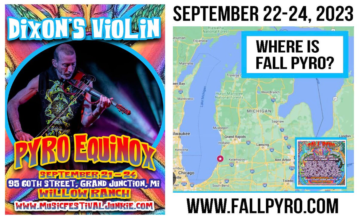 Pyro fest comes to Michigan this weekend at the Willow Ranch!  See you all there 💖!🙏 (my #Humankindnesstour details: dixonsviolin.com)