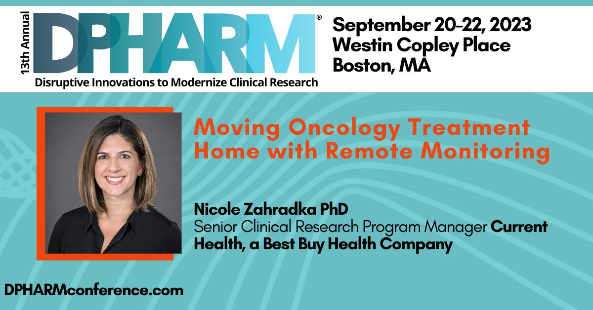 Attending #DPHARM2023? Don't miss @HeyCurrent's Nicole Zahradka discussing her research with @MountSinaiNYC on reducing CAR-T therapy hospital stays through home-based safety monitoring. 🗓️ Sept 20, 3:30pm - 3:50pm ET