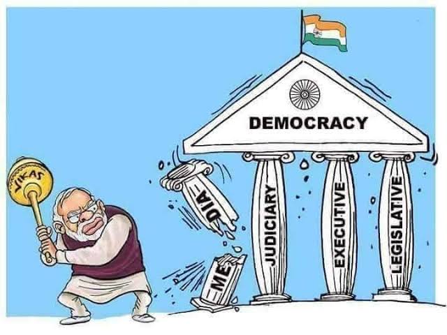 tanmoyofc's tweet photo. How the Fourth Pillar of Democracy Was Broken in India 

In a Liberal Democracy, the Press is supposed to be the Fourth Pillar of #Democracy, provided it enjoys true independence—something it has lost to a great extent in #Modi's India.

𝐅𝐢𝐯𝐞 𝐓𝐲𝐩𝐞𝐬 𝐨𝐟 𝐏𝐫𝐨𝐜𝐞𝐬𝐬𝐞𝐬 𝐡𝐚𝐯𝐞 𝐛𝐞𝐞𝐧 𝐈𝐝𝐞𝐧𝐭𝐢𝐟𝐢𝐞𝐝

◾First, the Government used Ads as a tool. 
In June 2019, just after the #LokSabha Elections, it decided to cut off or reduce advertisements it had previously placed in three major newspaper groups: the Times of India, The Hindu, and Amrita Bazar Patrika, which also published The Telegraph. 
For the first and the last of these, this move represented a drop of 15 percent in these Newspapers' ads.

◾Second, Media outlets have been intimidated by "Raids." 
The #CBI raid at the residence of Prannoy Roy, cofounder and executive chairperson of #NDTV, is a case in point.
While the raid was "justified" by an "alleged loss to a bank" in relation to an ICICI loan-a loan that had already been reimbursed, said Roy-this police action was widely attributed to critical reporting by #NDTV. 
Indeed, the raid took place one day after an on-air altercation between an #NDTV anchor and #SambitPatra. 

◾Third, TV channels have been banned temporarily. 
In 2020, two Malayalam channels were banned for 48 Hrs by the Ministry of Information and Broadcasting because of their coverage of the #DelhiRiots.
They were accused, among other things, of being "critical towards #DelhiPolice and #RSS."

◾Fourth, the Government puts pressure on the owners of media outlets to get rid of committed Journalists. 
While many Journalists who were critical of the #ModiGovernment have resigned, there is evidence of such pressure in only a few cases. 
#PunyaPrasunBajpai is one of them. 
While his show, Masterstroke, was increasingly popular and critical of #Modi, He was asked by the proprietor on ABP News to "refrain from mentioning the name of Prime Minister Modi" and then not to show his image on his program.

◾Fifth, Dissenting voices in the Media have been harassed more and more systematically. 
#AakarPatel, a Journalist and Human Rights Activist, was booked by the Police because he had retweeted a video showing people gathering near Colorado's capitol building to protest the killing of George Floyd, with this comment: 
"We need protests like these from Dalits, Muslims, Adivasis, poor and women. World will notice. Protest is a craft." The police filed an FIR under three sections of the IPC.

Same process applied with
Vinod Dua
Supriya Sharma (Executive Editor Scroll)
Prashant Kanojia
Siddique Kappan...and it is still going on.

#MahilaBevakoofBanaoBill #PMshouldApologisetoTelangana #WhatsAppchannels