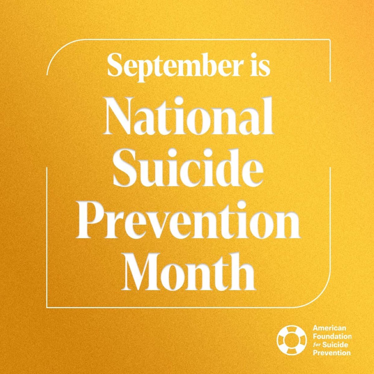 Call or text 988 to be connected to compassionate care and support for mental health related distress. You are not alone. 

#NationalSuicidePreventionMonth

Image from @afspnational