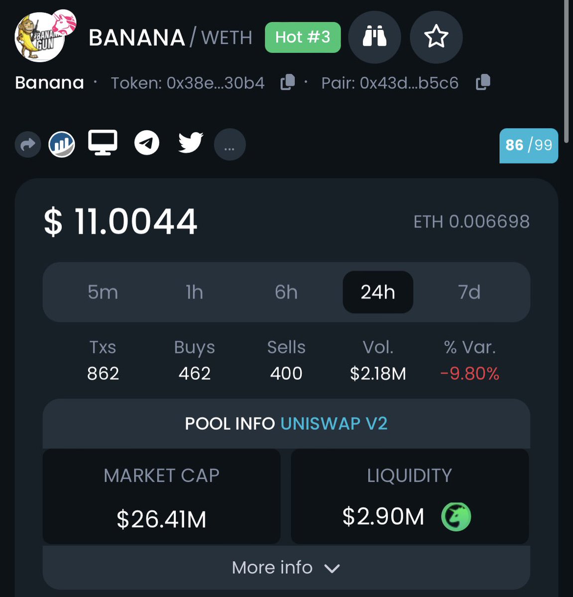 CryptoMafia420's tweet photo. Sending $500 in $BANANA to a random follower in the next 24 hours 🍌

Drop your ETH wallet, follow &amp; RT 🎁

Good luck 🍌🔫 https://t.co/gTFdbZL6Ty
