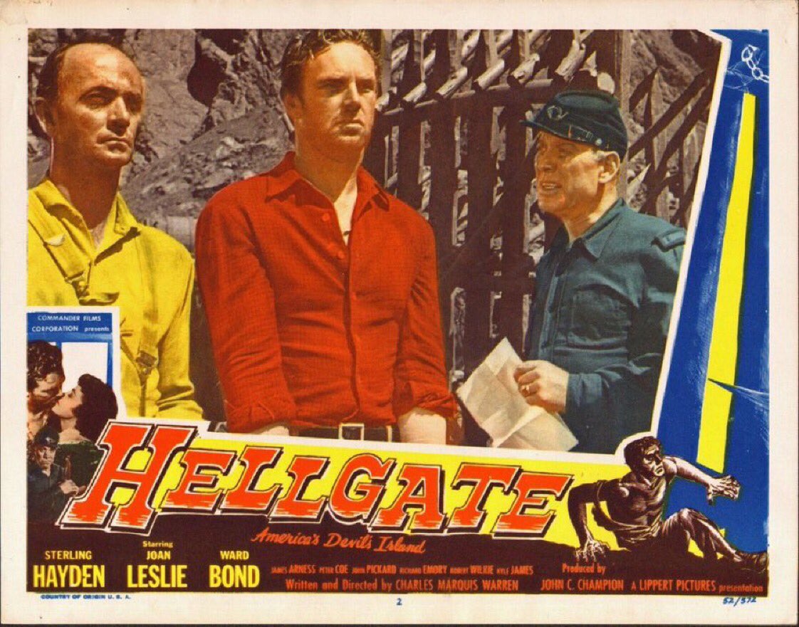 A man is framed and sent to the toughest prison in western territory in 
Charles Marquis Warren's HELLGATE (1952). Starring Sterling Hayden, Joan Leslie, and Ward Bond.

Don't miss HELLGATE tonight at 12am ET on the <a href="/TheLoneStarTV/">The Lone Star Channel</a>!