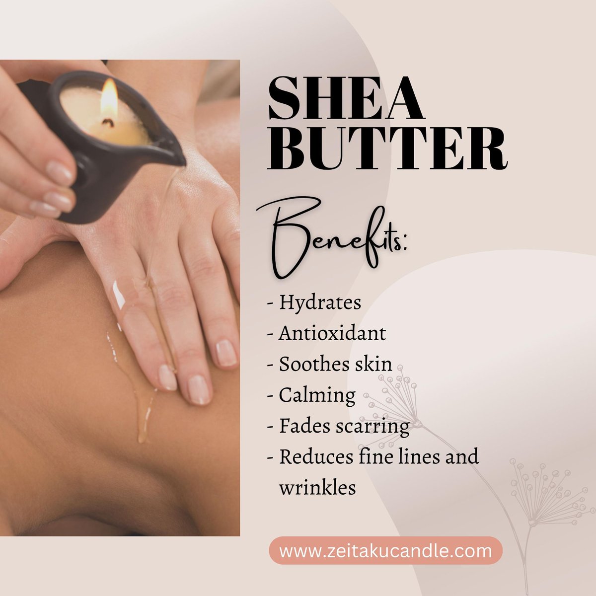 Shea Butter is an excellent hydrating skincare ingredient that is frequently used to treat dry skin and skin conditions such as eczema and rosacea. It is high in fatty acids, antioxidants.
----
🌐 zeitakucandle.com
.
#skincare #skincareroutine #sheabutter