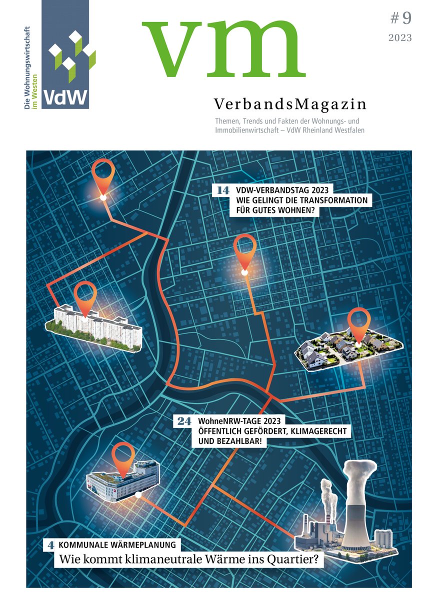 Neue Ausgabe des VerbandsMagazins: Wie kommt klimaneutrale Wärme ins Quartier?
Wir nehmen die kommunale Wärmeplanung unter die 🔎
👉Die digitale Ausgabe gibt es wie immer auf unserer Homepage!

#VdW #Wohnungswirtschaft #Wärmewende #Wärmeplanung #Heizungsgesetz #GEG #Klima #Wohnen
