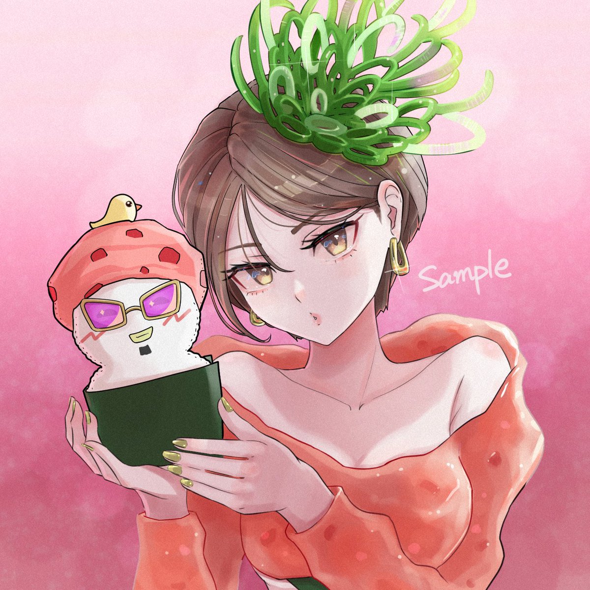 OHAYOU！！！！！！！！
朝が来た！！いえーーい🥳✨✨✨
今終わってる依頼が終わったらまた制作に戻る予定です🫡

本日の一枚はkeisukeさんとのネギトロコラボ🥰🍣
飯テロガールのデザインアイディア凄いのよ…描きながら勉強になりました🥹🫶あとネギ描くの頑張った😉